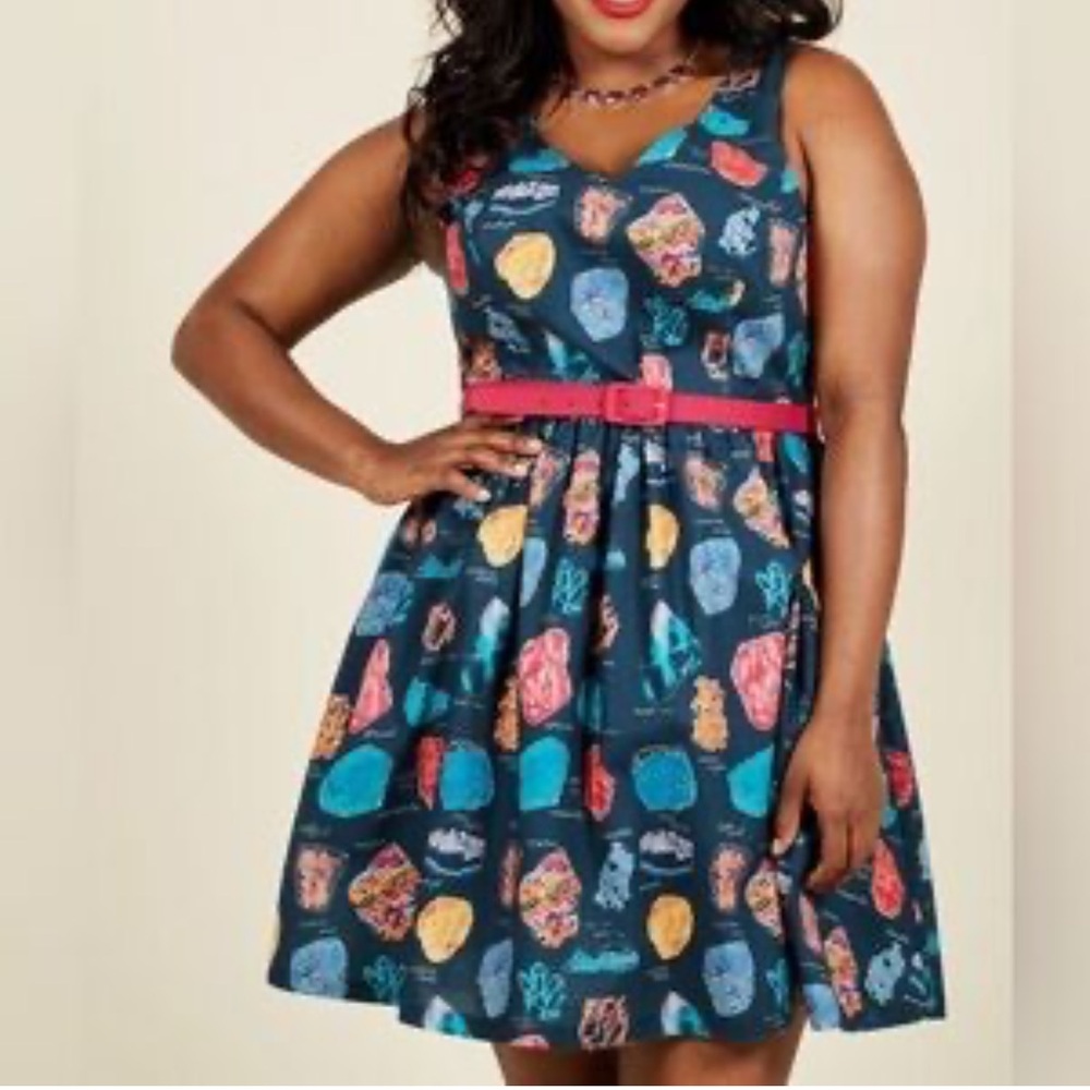 Modcloth Multicolor Sleeveless Midi Dress